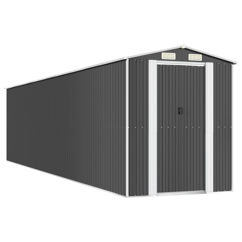 Capanno da Giardino Antracite 192x855x223 cm in Acciaio Zincato - homemem39