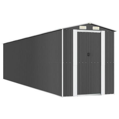 Capanno da Giardino Antracite 192x855x223 cm in Acciaio Zincato - homemem39