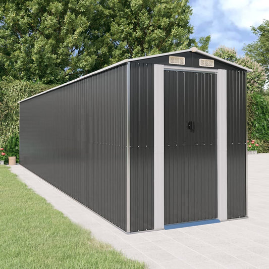 Capanno da Giardino Antracite 192x855x223 cm in Acciaio Zincato - homemem39