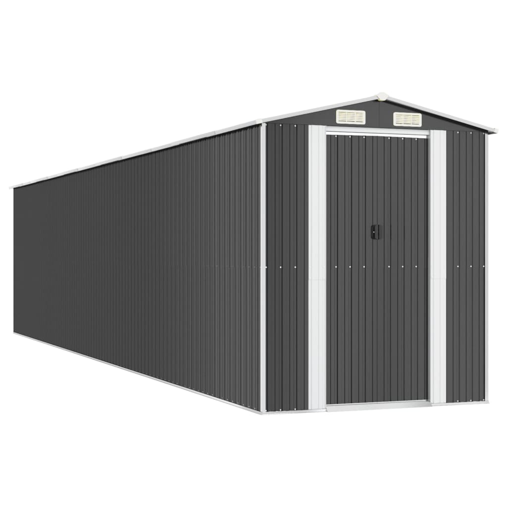 Capanno da Giardino Antracite 192x938x223 cm in Acciaio Zincato - homemem39