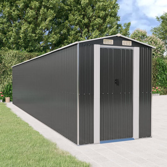 Capanno da Giardino Antracite 192x938x223 cm in Acciaio Zincato - homemem39