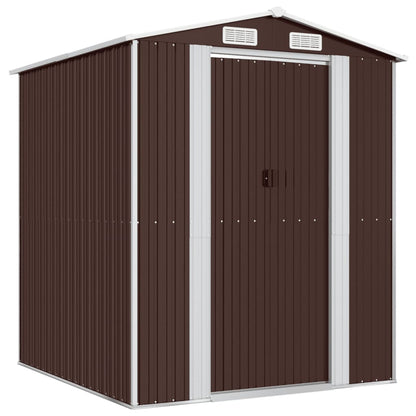 Capanno da Giardino Marrone Scuro 192x191x223cm Acciaio Zincato - homemem39