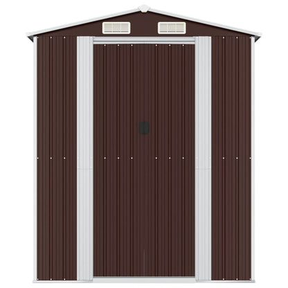 Capanno da Giardino Marrone Scuro 192x191x223cm Acciaio Zincato - homemem39