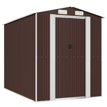 Capanno da Giardino Marrone Scuro 192x274x223cm Acciaio Zincato - homemem39