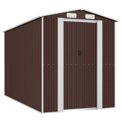 Capanno da Giardino Marrone Scuro 192x357x223cm Acciaio Zincato - homemem39
