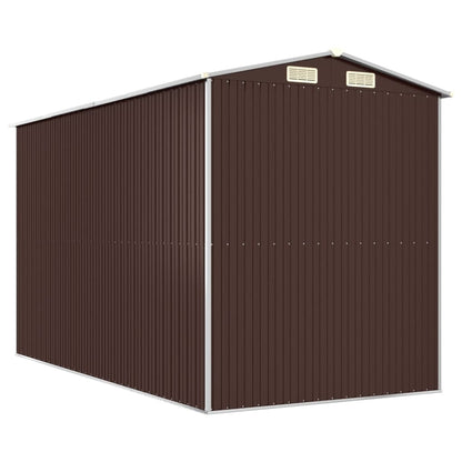 Capanno da Giardino Marrone Scuro 192x357x223cm Acciaio Zincato - homemem39