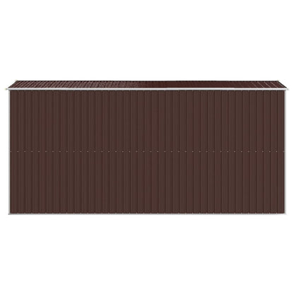 Capanno da Giardino Marrone Scuro 192x440x223cm Acciaio Zincato - homemem39