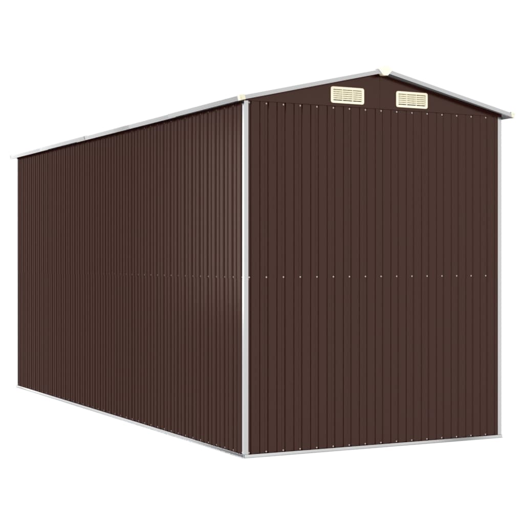 Capanno da Giardino Marrone Scuro 192x440x223cm Acciaio Zincato - homemem39