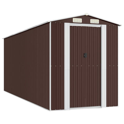Capanno da Giardino Marrone Scuro 192x523x223cm Acciaio Zincato - homemem39