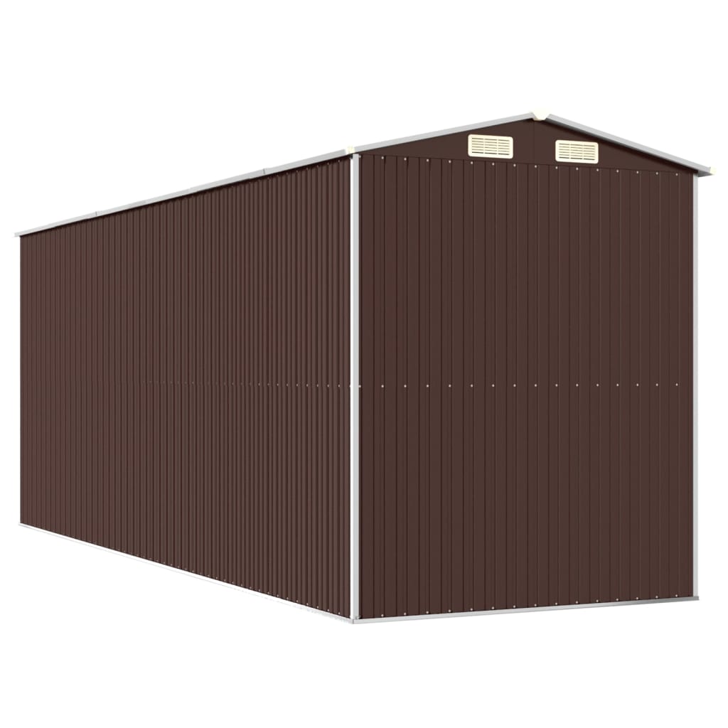 Capanno da Giardino Marrone Scuro 192x523x223cm Acciaio Zincato - homemem39