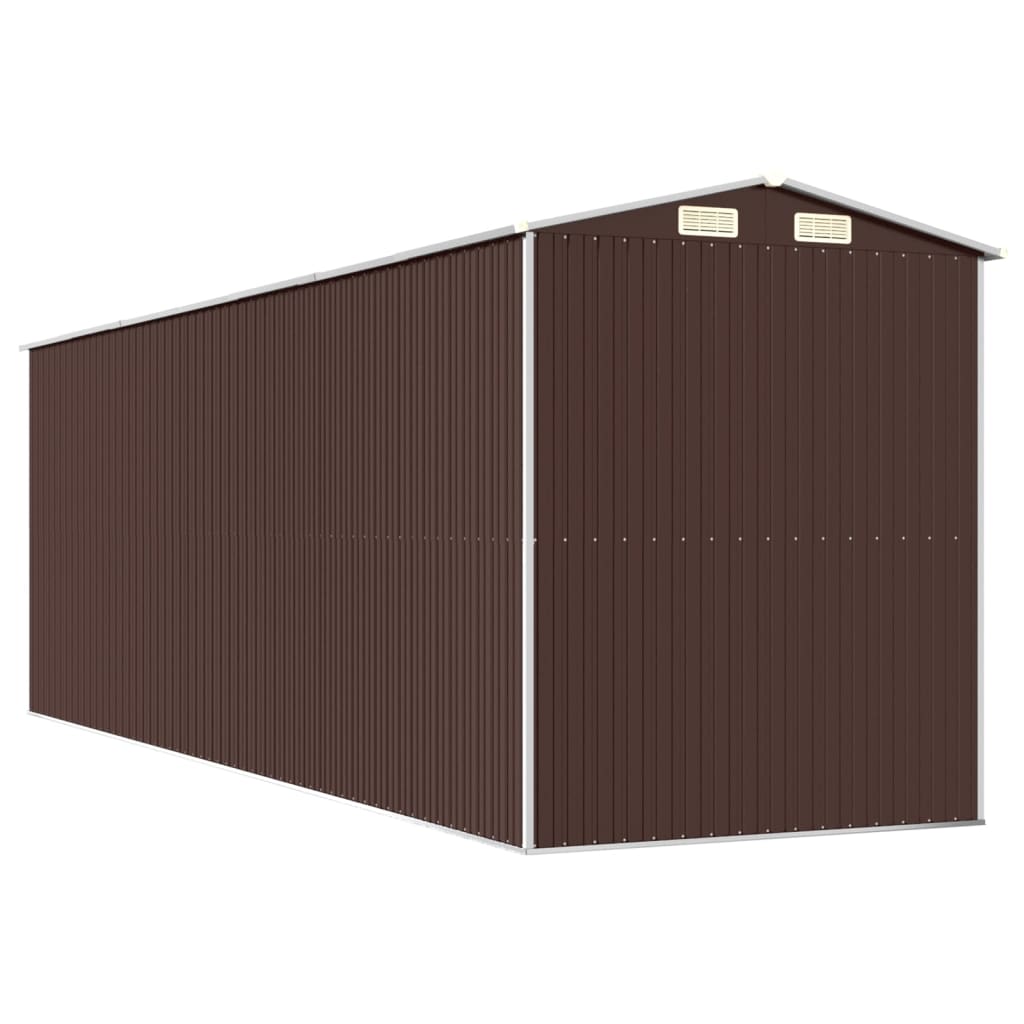 Capanno da Giardino Marrone Scuro 192x606x223cm Acciaio Zincato - homemem39