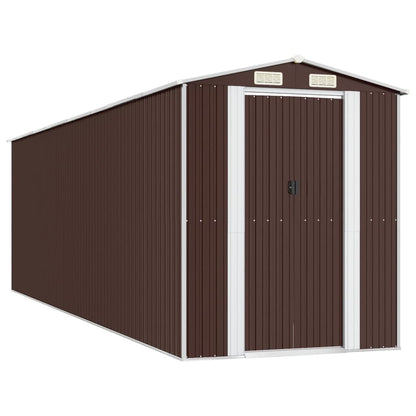 Capanno da Giardino Marrone Scuro 192x689x223cm Acciaio Zincato - homemem39