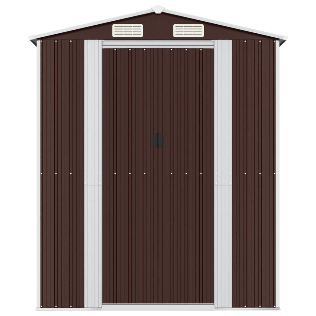 Capanno da Giardino Marrone Scuro 192x689x223cm Acciaio Zincato - homemem39