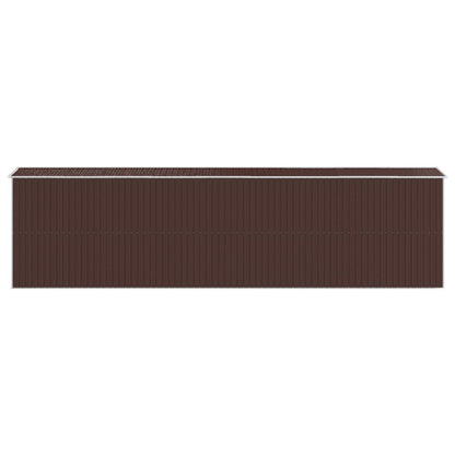 Capanno da Giardino Marrone Scuro 192x772x223cm Acciaio Zincato - homemem39