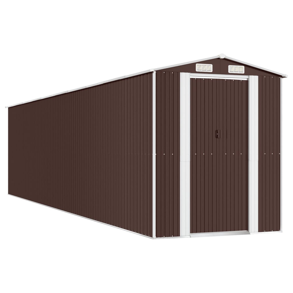 Capanno da Giardino Marrone Scuro 192x855x223cm Acciaio Zincato - homemem39
