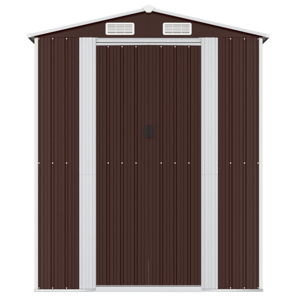 Capanno da Giardino Marrone Scuro 192x855x223cm Acciaio Zincato - homemem39