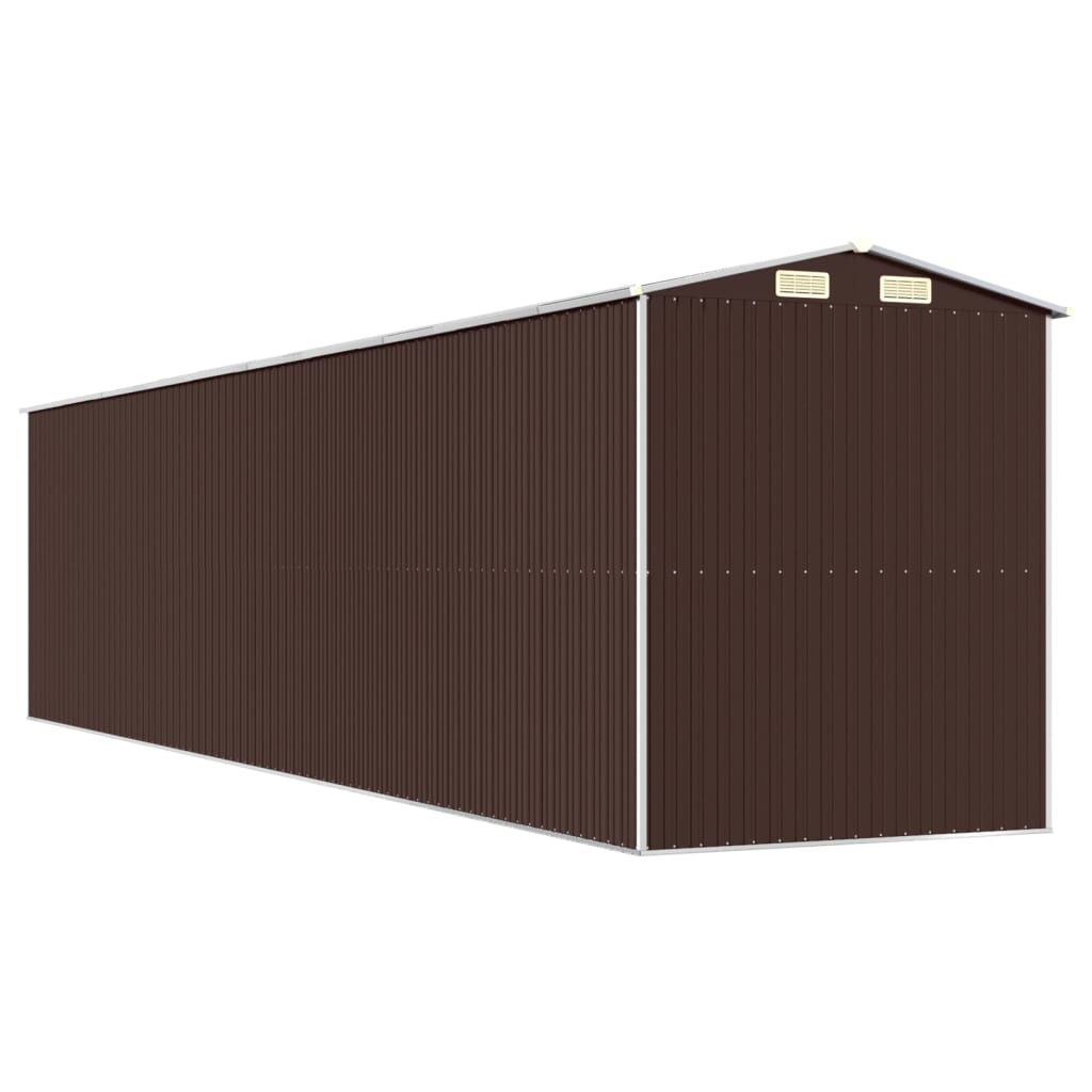 Capanno da Giardino Marrone Scuro 192x855x223cm Acciaio Zincato - homemem39