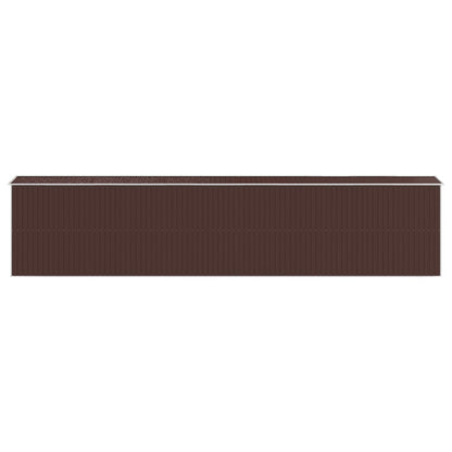 Capanno da Giardino Marrone Scuro 192x938x223cm Acciaio Zincato - homemem39