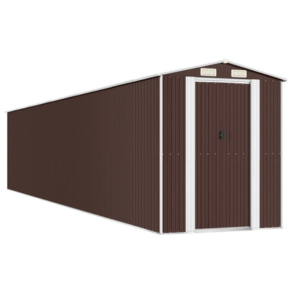 Capanno Giardino Marrone Scuro 192x1021x223 cm Acciaio Zincato - homemem39