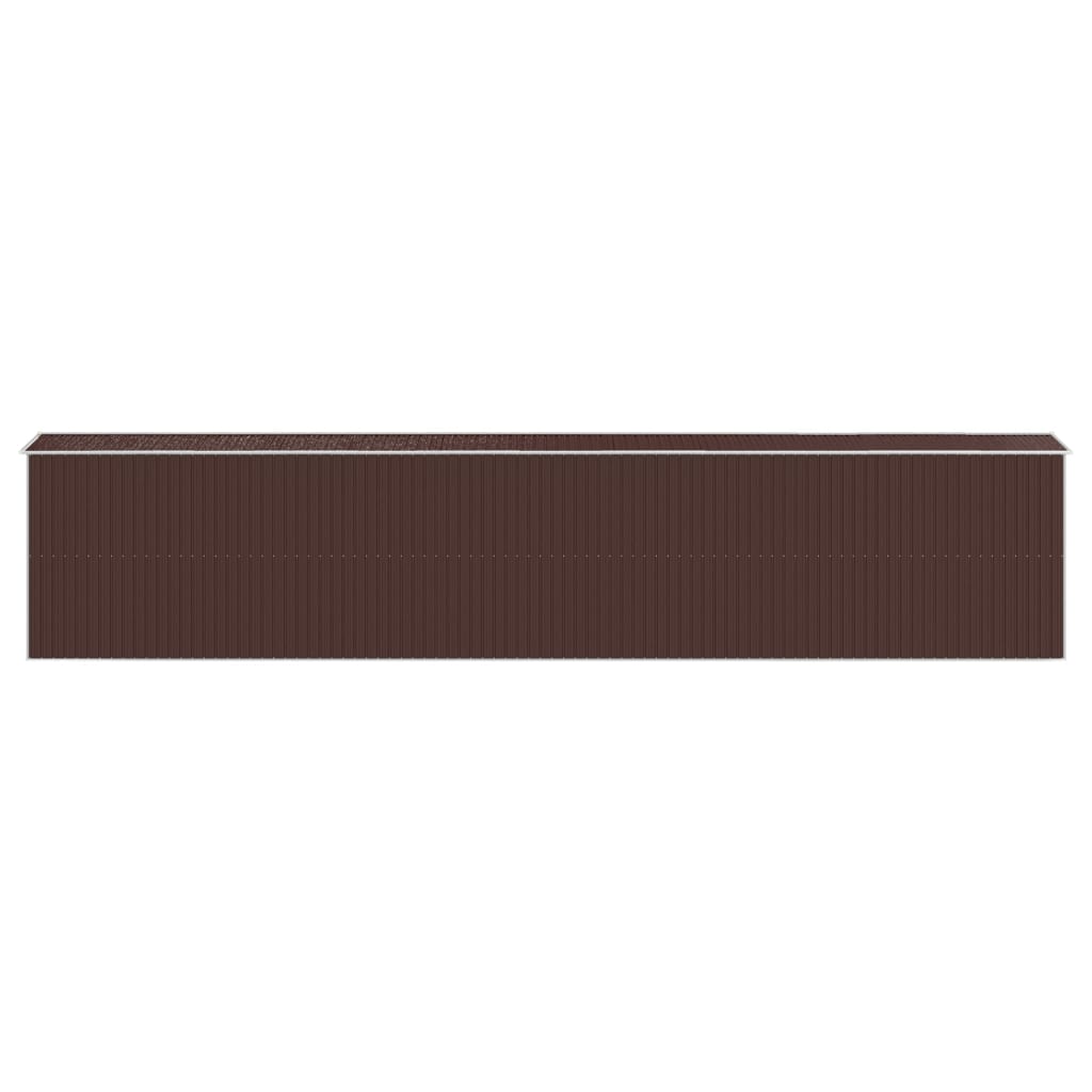 Capanno Giardino Marrone Scuro 192x1021x223 cm Acciaio Zincato - homemem39