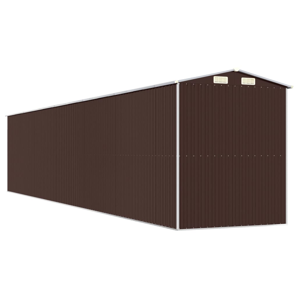 Capanno Giardino Marrone Scuro 192x1021x223 cm Acciaio Zincato - homemem39
