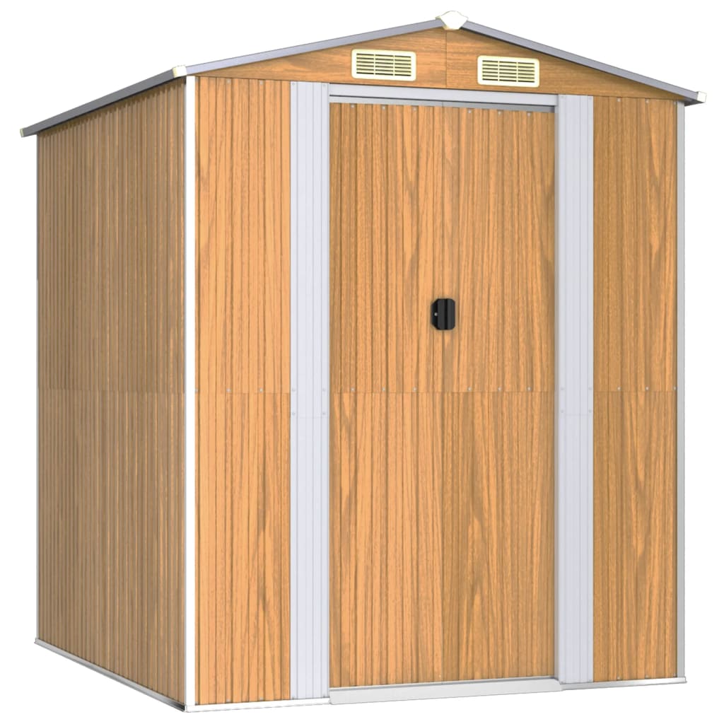 Capanno Giardino Marrone Chiaro 192x191x223 cm Acciaio Zincato - homemem39
