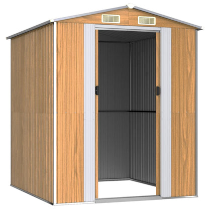 Capanno Giardino Marrone Chiaro 192x191x223 cm Acciaio Zincato - homemem39
