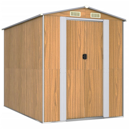 Capanno Giardino Marrone Chiaro 192x274x223 cm Acciaio Zincato - homemem39