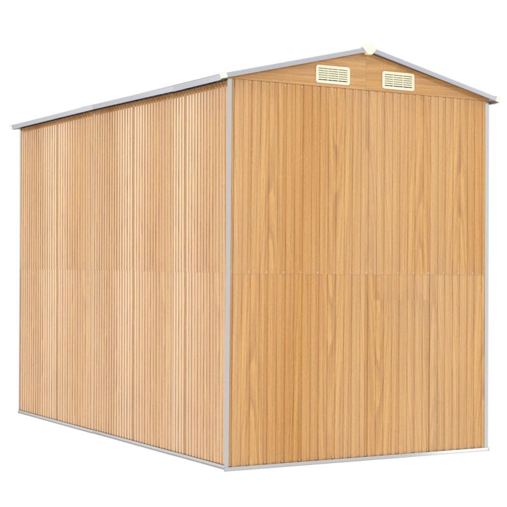Capanno Giardino Marrone Chiaro 192x274x223 cm Acciaio Zincato - homemem39