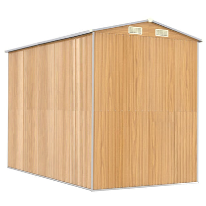 Capanno Giardino Marrone Chiaro 192x274x223 cm Acciaio Zincato - homemem39