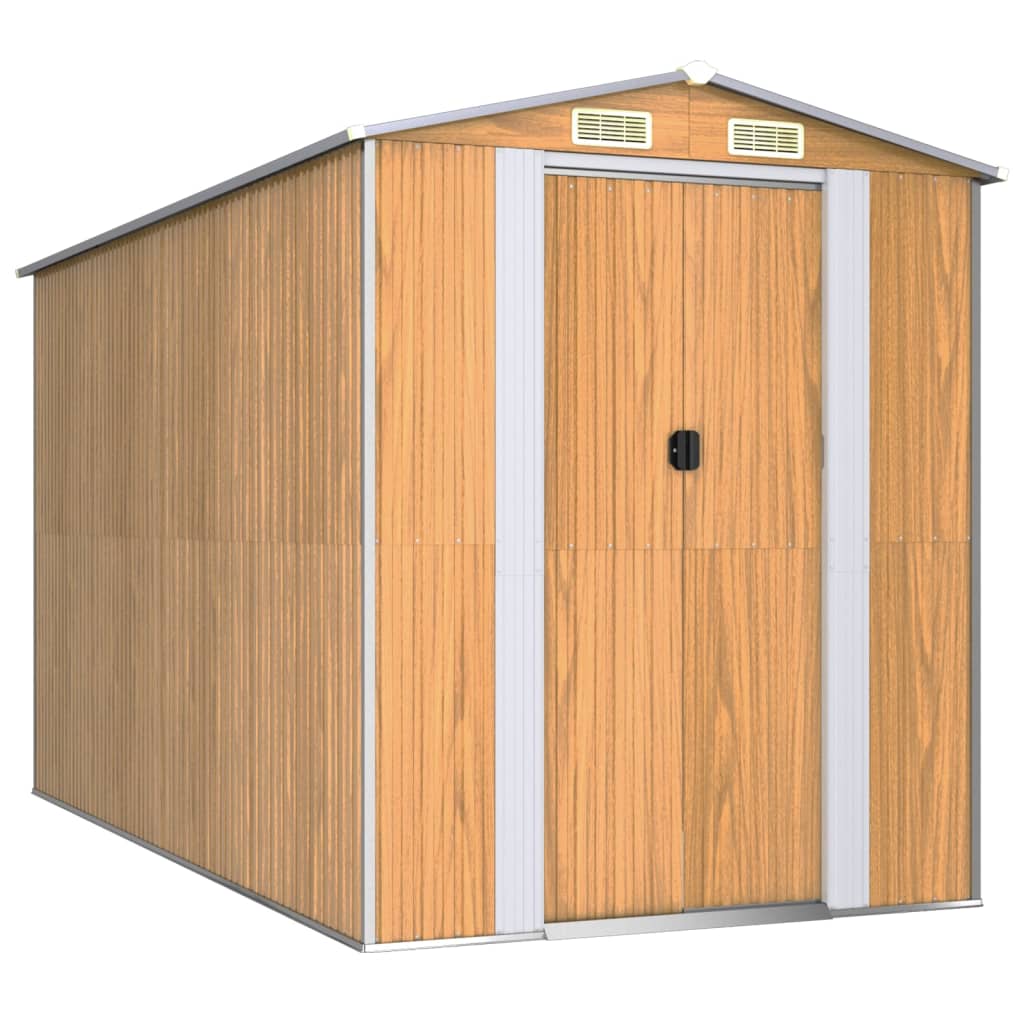 Capanno Giardino Marrone Chiaro 192x357x223cm Acciaio Zincato - homemem39