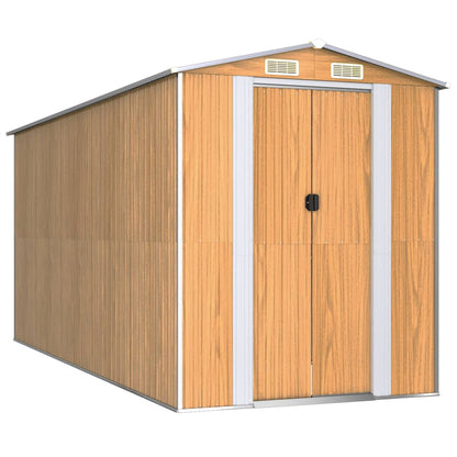 Capanno Giardino Marrone Chiaro 192x440x223 cm Acciaio Zincato - homemem39