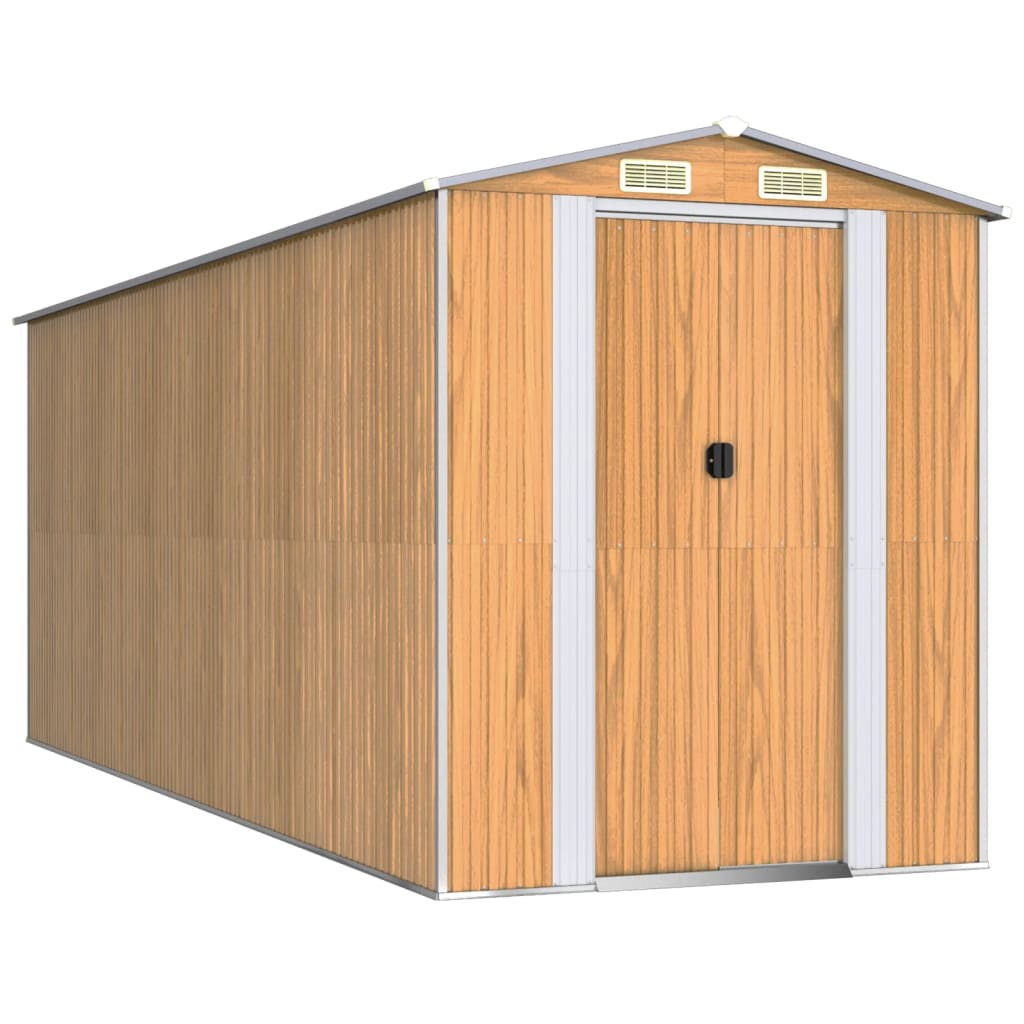 Capanno Giardino Marrone Chiaro 192x523x223 cm Acciaio Zincato - homemem39