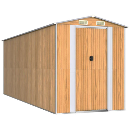 Capanno Giardino Marrone Chiaro 192x523x223 cm Acciaio Zincato - homemem39