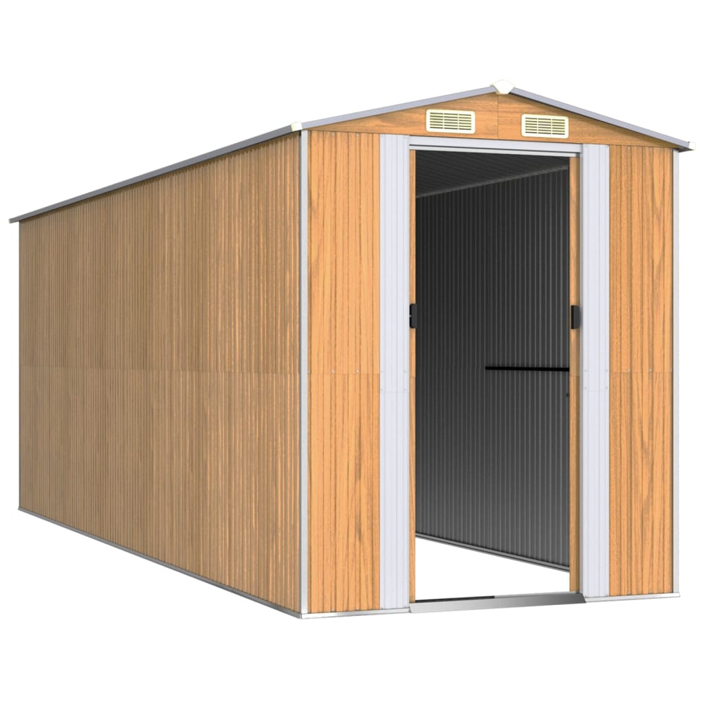 Capanno Giardino Marrone Chiaro 192x523x223 cm Acciaio Zincato - homemem39