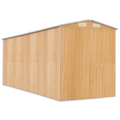 Capanno Giardino Marrone Chiaro 192x523x223 cm Acciaio Zincato - homemem39