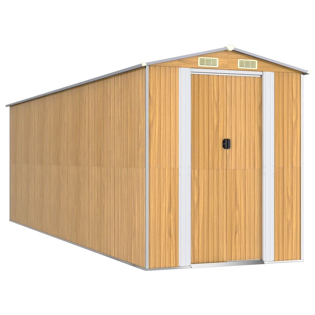 Capanno Giardino Marrone Chiaro 192x606x223 cm Acciaio Zincato - homemem39