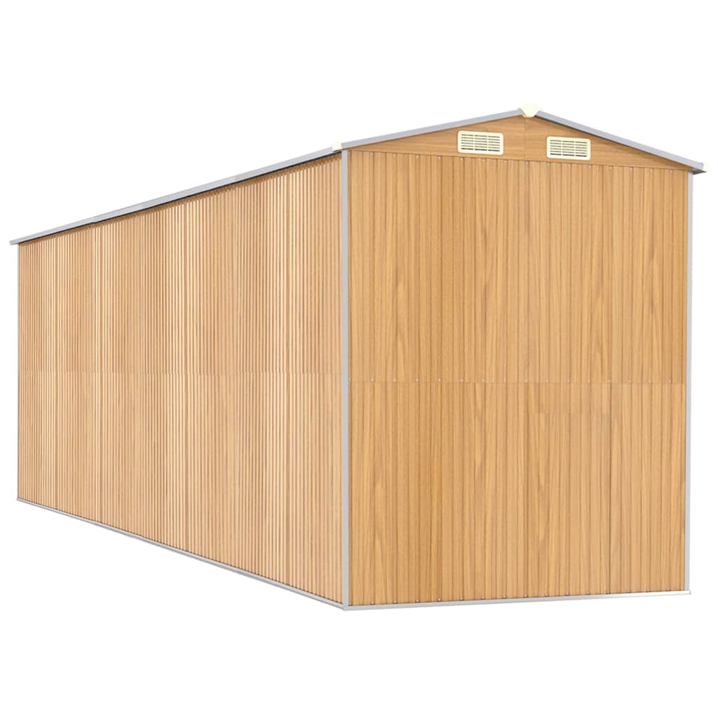 Capanno Giardino Marrone Chiaro 192x606x223 cm Acciaio Zincato - homemem39