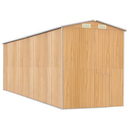 Capanno Giardino Marrone Chiaro 192x606x223 cm Acciaio Zincato - homemem39