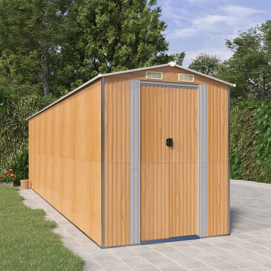 Capanno Giardino Marrone Chiaro 192x689x223 cm Acciaio Zincato - homemem39
