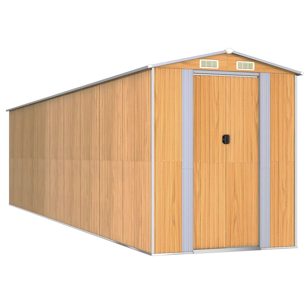 Capanno Giardino Marrone Chiaro 192x772x223 cm Acciaio Zincato - homemem39