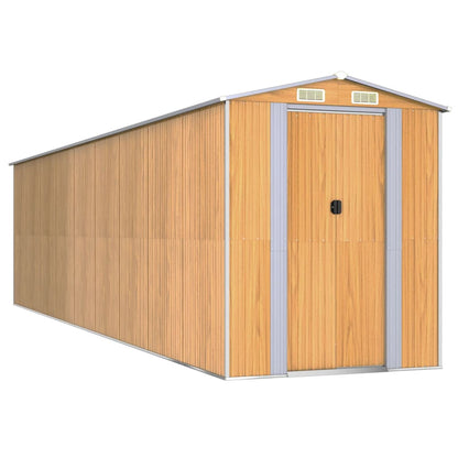 Capanno Giardino Marrone Chiaro 192x772x223 cm Acciaio Zincato - homemem39