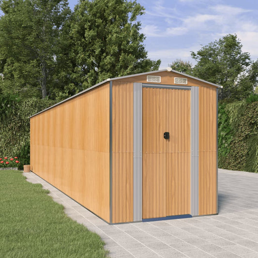 Capanno Giardino Marrone Chiaro 192x855x223 cm Acciaio Zincato - homemem39