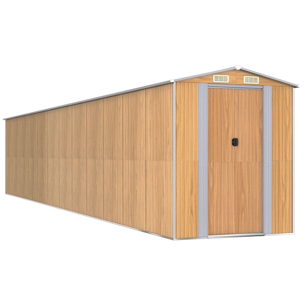 Capanno Giardino Marrone Chiaro 192x1021x223 cm Acciaio Zincato - homemem39