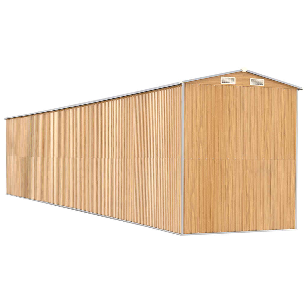 Capanno Giardino Marrone Chiaro 192x1021x223 cm Acciaio Zincato - homemem39