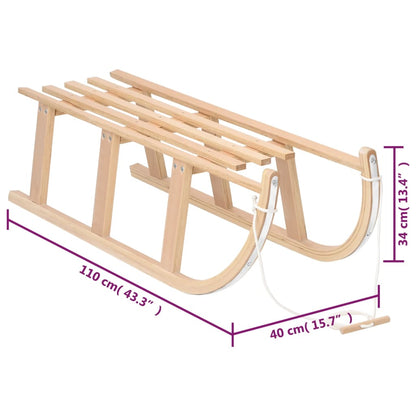 Slitta da Neve 110x40x34 cm in Compensato - homemem39