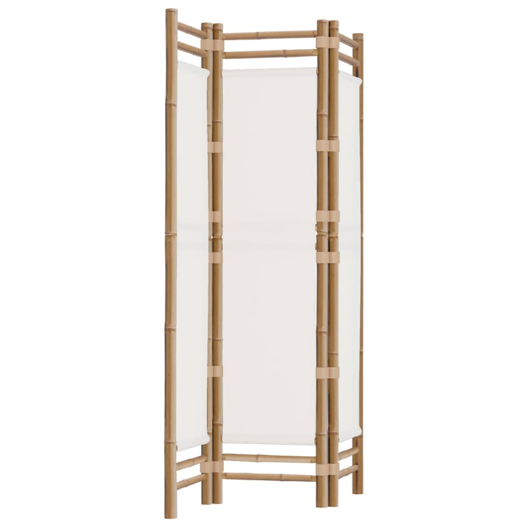 Divisorio Ambienti 3 Pannelli Pieghevole 120 cm Bambù e Tela - homemem39