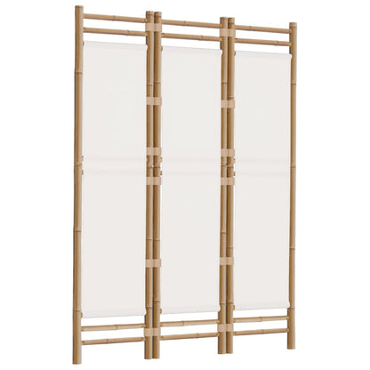 Divisorio Ambienti 3 Pannelli Pieghevole 120 cm Bambù e Tela - homemem39