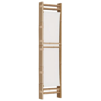 Divisorio Ambienti 3 Pannelli Pieghevole 120 cm Bambù e Tela - homemem39
