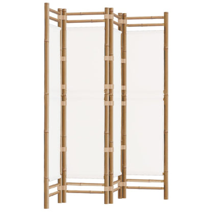Divisorio Ambienti 4 Pannelli Pieghevole 160 cm Bambù e Tela - homemem39